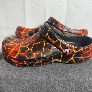 CROCS Fiery Black and Orange Sandals CROCS | Shoes | Crocs Fiery Black And Orange Sandals | Poshmark main image 2